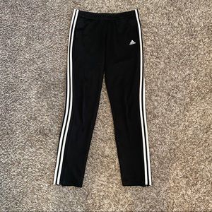 Black/white adidas joggers